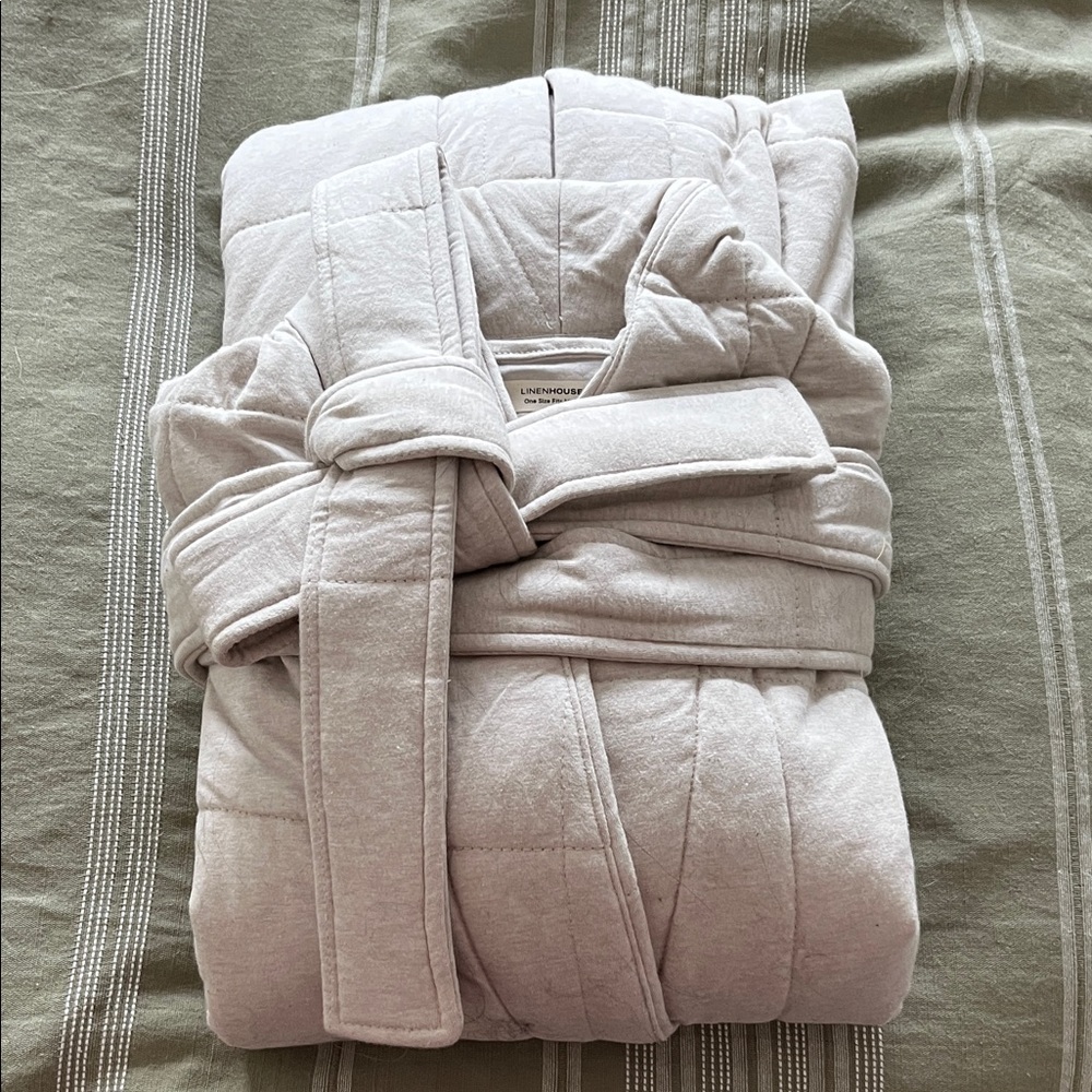 Lunya Women's Cream Quilted Robe